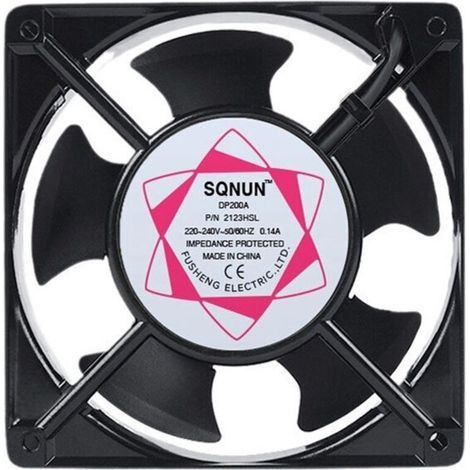 Ventilateur axial pour boîte de cheminée Insérable Haute température Pales en métal Silencieux Universel 120 x 120 x 38 mm (1/4)