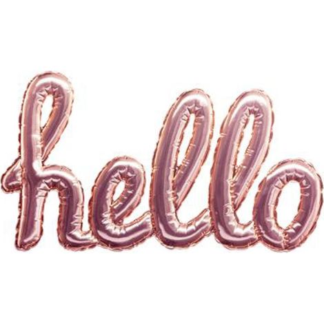 Sticker Ballon "Hello" 22x40cm Rose (1/2)