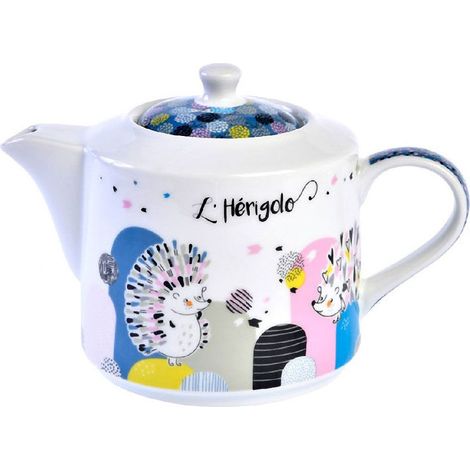 Théière Thème Hérissons avec un infuseur en métal