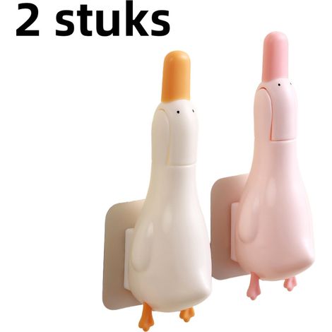 Pince de nettoyage en 2 pièces - pince à poils de canard pour le nettoyage des siphons de sol et des canalisations de salle de bain - couleurs assorties (1/5)