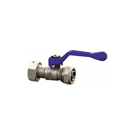 Vanne à compression Multicouche ø26 tournant F3/4"bleue