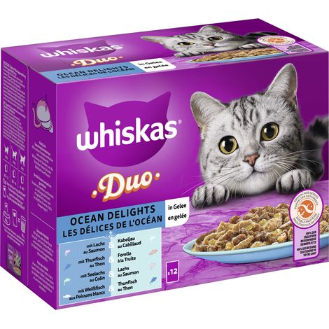 Whiskas Multipack Duo Ocean Delight in Gelee Katzenfutter 12 x 85 g