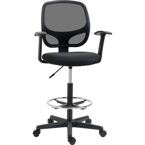 Silla de oficina ergonómica giratoria con reposapiés regulable negra 120 kg (1/4)