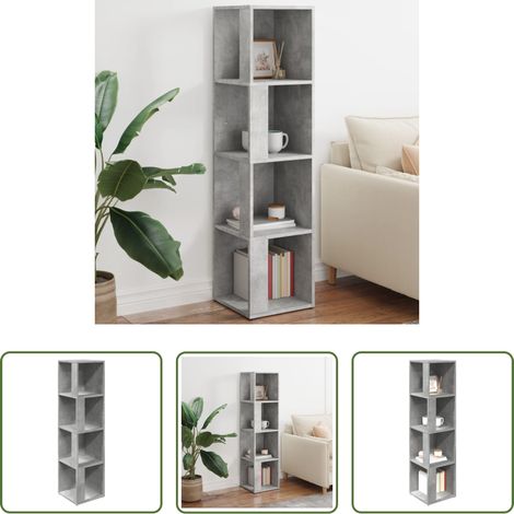 vidaXL Holzwerkstoff -  Eckregal Betongrau 33x33x132 cm Holzwerkstoff (1/5)