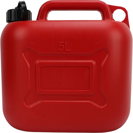 5-Liter-(1,3-Gallonen-)tragbarer, roter, wasserdichter ABS-Kraftstoffkanister mit 27 cm langem Auslassschlauch (1/5)