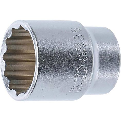 Douille pour Clé 20 mm (3/4) - Douze Pans, 36 mm - Robuste et Précise, Chrome-Vanadium, Zones Difficiles - D-Work
