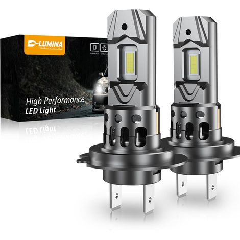 H7 LED Car Bulb, 100W 16000LM 6500K CSP Chip Super Bright Dazzling and Low Beam, 1:1 Halogen Lamp Replacement Design, 2 Pieces (1/5)