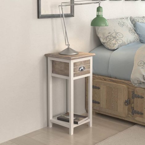 Maison Exclusive - Comodino con 1 Cassetto Marrone e Bianco
