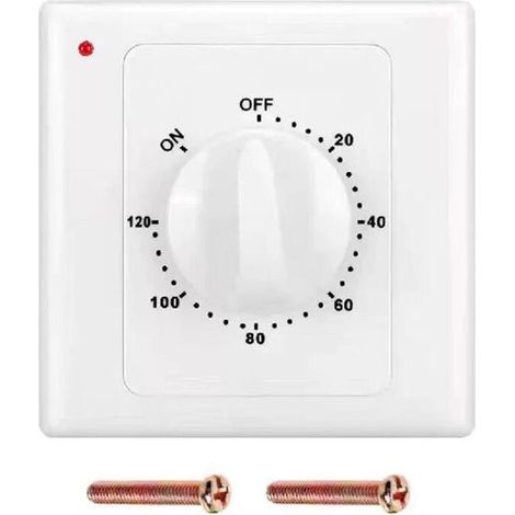 1 interrupteur minuterie, étanche, 120 min max, montage en saillie, pour éclairage et ventilation, salle de bain garage buanderie (1/5)