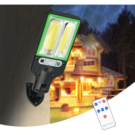 Lampadaires solaires d'extérieur, lampadaire LED 3 modes d'extérieur, lampe LED grand angle avec détecteur de mouvement et télécommande