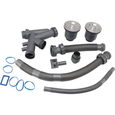 Kit de vidange d'évier à connexion rapide, vidange fonctionnelle pour lavabo de salle de bain et cuisine. (1/5)