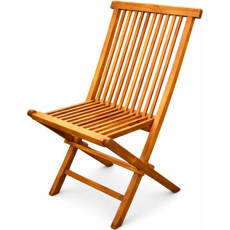 Set di 4 sedie da giardino in teak oliato TECK