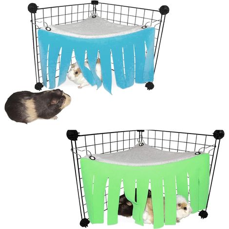 Cache-cache hamac pour cochons d'Inde, tente, cage hamac, accessoire décoratif pour cochons d'Inde, chinchillas, hérissons, souris, écureuils, furets, lapins, 2 pièces (1/2)