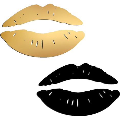 Sticker Miroir Acrylique Forme Levres - Décor Mur 3D Réfléchissant - Pour Salon Chambre Salle De Bain Cuisine - 2 Pièces (1/5)