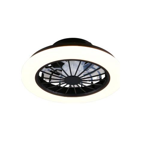 Trio Lighting Ventilador de techo ROTSUND negro mate con luz LED 15W CCT 3000K-4000K-5000K Ø38cm para interior (1/5)