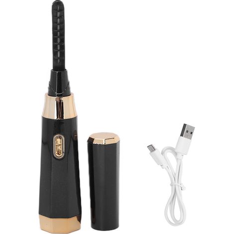 Recourbe-cils chauffant électrique longue tenue pour maquillage, cils bouclés, noir (1/5)