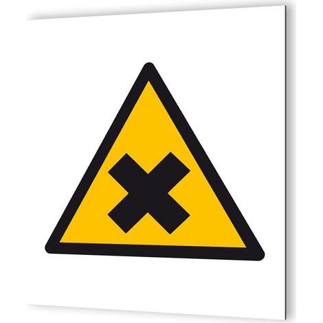 Pictogramme d'avertissement - Danger en Dibond 20 x 20 cm Matières Nocives ou Irritantes (1/4)
