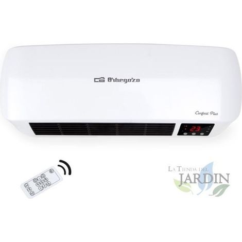 Calefactor de baño IP22, Calefactor de pared Orbegozo 1000-2000W, Programable, Modo Ventilador