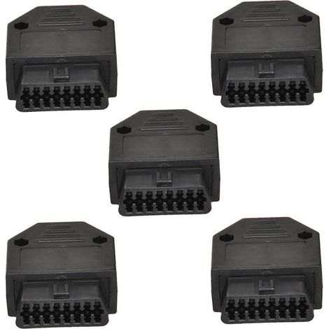 Compatible avec 5 prises OBD2 à 16 broches pour outils de diagnostic. Connecteur OBD + boîtier + bornes + vis. (1/2)