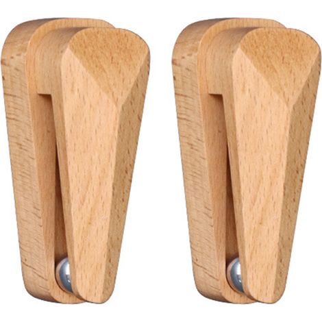 Pinces à serviettes auto-adhésives en bois de hêtre avec boule en acier au carbone à gravité unique, support mural multifonctionnel sans perçage pour placards, cuisine, chambre à coucher (1/5)
