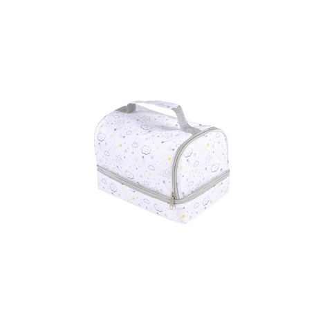Vanity nomade ostherme en tissu avec motifs astrologiques - Blanc - 16 x 16 x H 23 cm - Livraison gratuite (1/3)