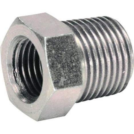 Douille de réduction - Lot de 2 - Acier robuste - Conversion 1/2 NPT vers 3/8 BSP - Plomberie et gaz - Noir (1/2)