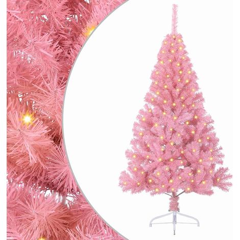 vidaXL Albero di Natale artificiale con luci integrate Rosa 150 (1/5)