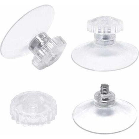 Set mit 30 Saugnäpfen mit Gewinde und Rändelmuttern, Ø 45 mm, transparent, für Auto, Camping, Fenster-Sonnenschutz - KZQ