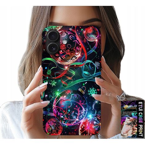 Custodia per iPhone 16 Plus - Palline di Natale, albero di Natale, custodia + lamina (1/5)