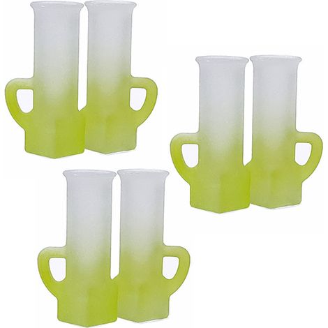 Set da 6 Bicchiere vodka limoncello liquori amari fresco bicchierino freezer 7cl giallo e bianco satinato bar pub ristoranti hotel cicchetti shot bodega fondo quadro anti caduta (1/4)