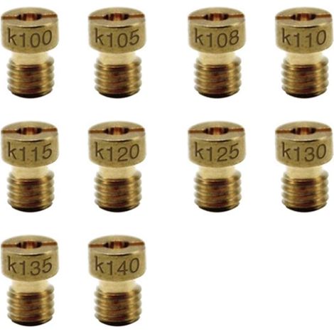 Pack de 10 gicleurs principaux pour carburateur Keihin CVK Carb Vergaser ( 100 -140)