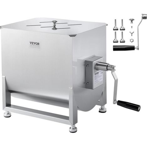 Mélangeur à Viande Manuel VEVOR 40 L 27,2 kg Pétrin à Farce en Acier Inoxydable avec Boîte de Vitesses (1/5)
