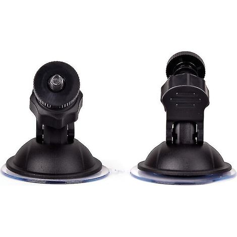 Lot de 2 Support ventouse, fixation pare-brise, compatible clé voiture caméra action, plastique noir (1/5)