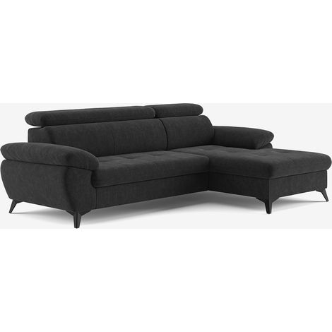 Moderner 3-Sitzer-Sofa mit rechter Liegefläche und verstellbarer Kopfstütze Torav - Schwarz (1/5)