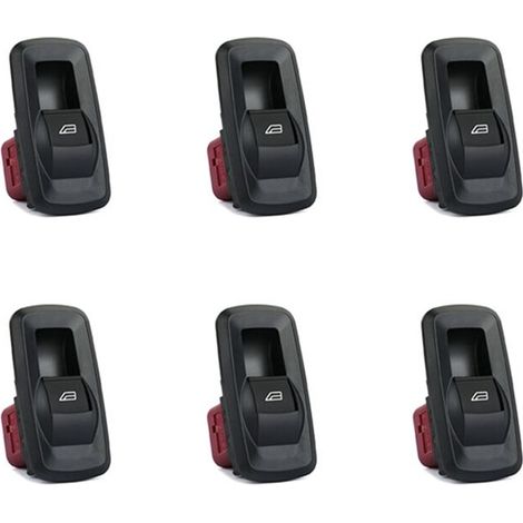 Seis interruptores de control de elevalunas eléctricos (8A6T14529AA) para Ford Fiesta VI modelos 1.25, 1.4 y 1.6 de 2008 a 2013. (Repuestos para automóviles) (1/4)