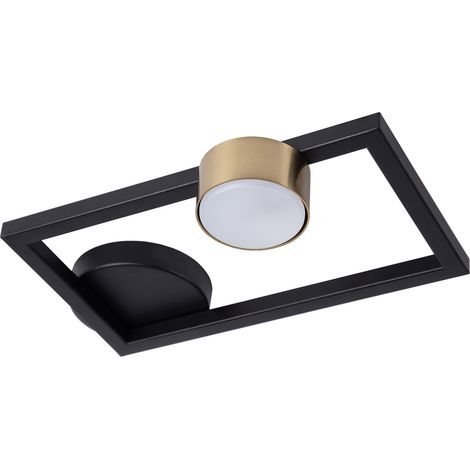 Plafoniera moderna nera rettangolare spot oro Frame Sigma (1/2)
