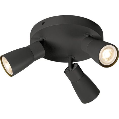 Applique et plafonnier PURI 2.0 Dome rond triple 6W GU10 noir - SLV - 1008340 (1/2)