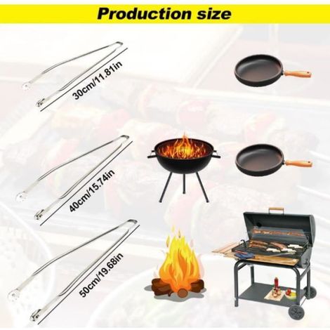 Pince à Saucisse BBQ,Pince Barbecue Longue Pinces à Retourner Les Saucisses pour Barbecue Pince Cuisine Inox Pince A Barbecue,40CM (1/4)
