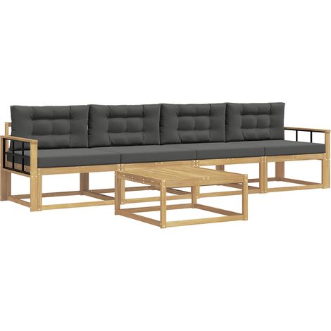 Ensemble de canapés d'extérieur 4 pc Blanc et anthracite vidaXL