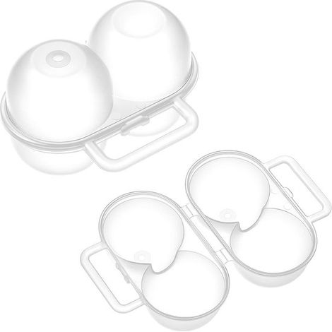 Contenitore per uova sode a 2 scomparti. Scatola per uova in plastica trasparente con 2 scomparti. Contenitore portatile per uova, ideale per cucina e frigorifero. (1/5)