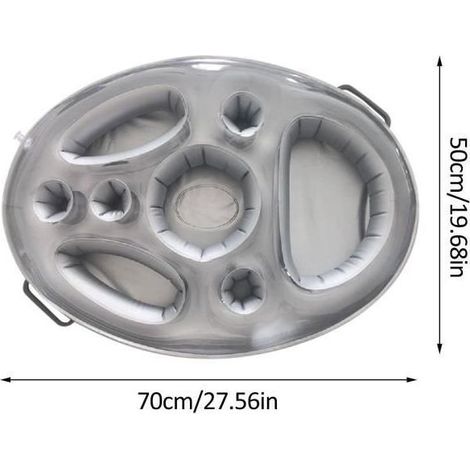 Bar flottant pour piscine gonflable – 8 trous pour verres – Plateau de fête pour piscine et spa – Matériaux résistants aux intempéries – Outhwaite