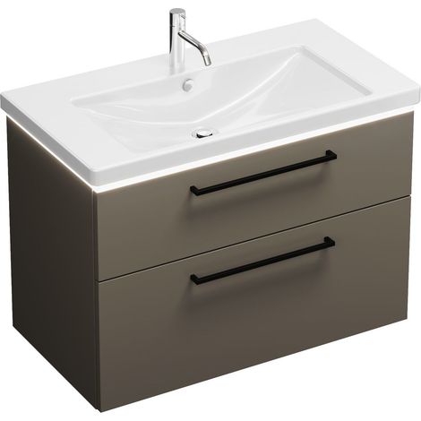 Vasque en céramique Burg Eqio + vasque en mélamine 665 x 930 x 490 mm gris brillant GR0234