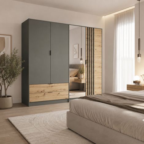 Armoire adulte moderne avec miroir 220cm MURANO (1/5)