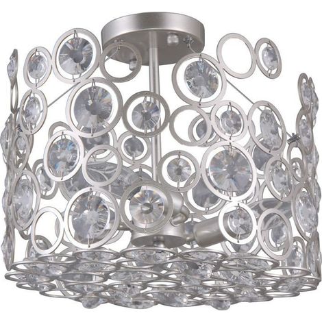 Italux Nardo - Plafonnier Moderne Flush Champagne Argenté 3 Lumières, E14 (1/3)