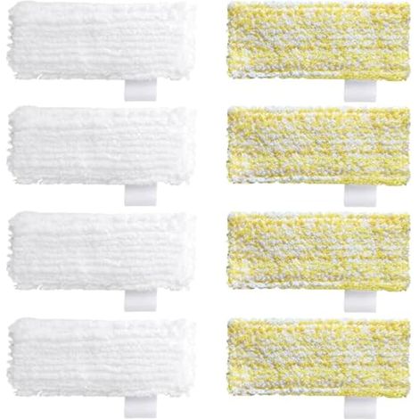 Applicable Lot de 8 Chiffons en Microfibre Compatibles avec Kärcher Set Buse à Main Flexible, Accessoires pour Nettoyeur Vapeur pour Baignoires, Lavabos, Surfaces Incurvées (1/5)
