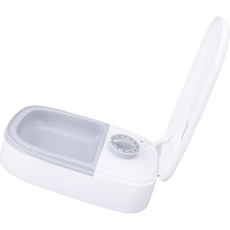 Distributeur automatique de croquettes et d'aliments humides avec minuterie pour chiens et chats (gris) (1/5)