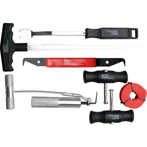 Kit d'outils de découpe pour pare-brise – 7 pièces – Outil de démontage avec poignée 275 mm – Fil de coupe 1,8 m (1/2)