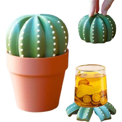 Dessous de verre - Motif cactus - Table basse - Avec support (1/5)