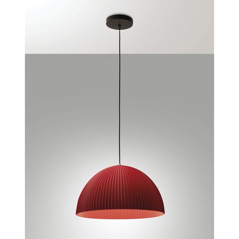 Lampada a Sospensione Carola Ø360mm E27 10W, Struttura in Metallo e Plastica Vegetale, Colore Bordeaux, IP20, Classe 1 - Carola Design