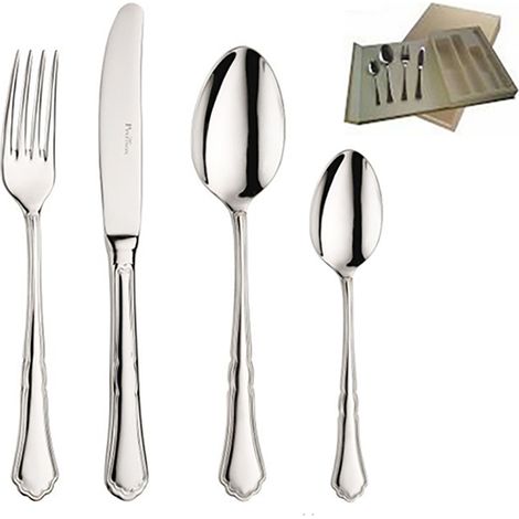 PINTI cubierto comunion 4 piezas 700 , Cubierto comunión 4 piezas 700. -Marca: Pinti. -Material acero inoxidable 18/10. -Set compuesto de un cuchillo, un tenedor, una cuchara y una